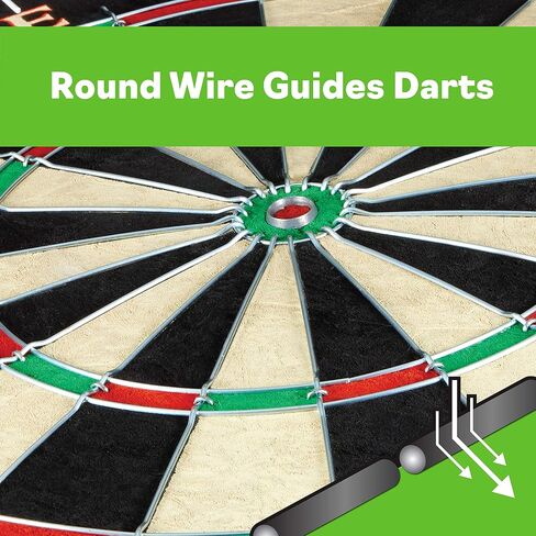 Viper League Regulation Bristle Steel Tip Dartboard Set with Staple-Free Bullseye, Galvanized Metal Thin Radial Spider Wire; High-Grade Compressed Sisal Board with Rotating Number Ring Extending Life in Saudi Arabia