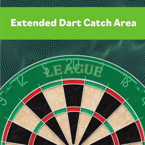 Viper League Regulation Bristle Steel Tip Dartboard Set with Staple-Free Bullseye, Galvanized Metal Thin Radial Spider Wire; High-Grade Compressed Sisal Board with Rotating Number Ring Extending Life in Saudi Arabia