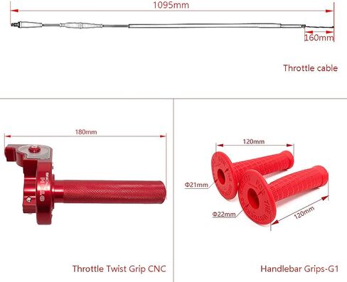 7/8 بوصة 22 مم خنق التقلبات قبضة CNC الألومنيوم مع كابل خنق وقبضة مقود الدراجة ل 50cc 125cc 150cc 250cc الترابية دراجة نارية الملحقات in Kuwait