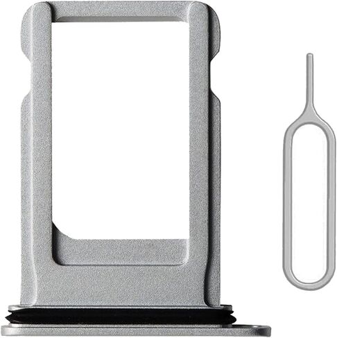 Single SIM Card Tray Holder Slot Replacement for iPhone SE 2020 / SE 2022/8 (Black) with Waterproof Rubber Ring and Eject Pin in Saudi Arabia