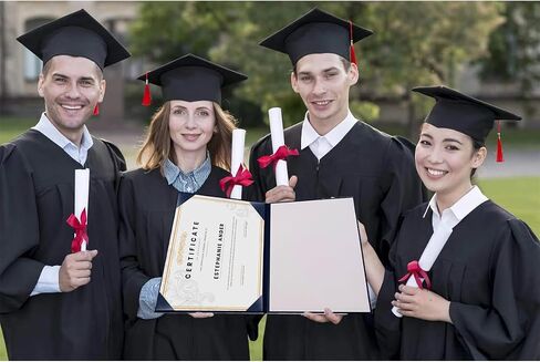 Smooth Leather Imprinted Diploma Cover for Graduation Certificate Holder Size in 8 1/2" x 11" (Tent Style) in Saudi Arabia
