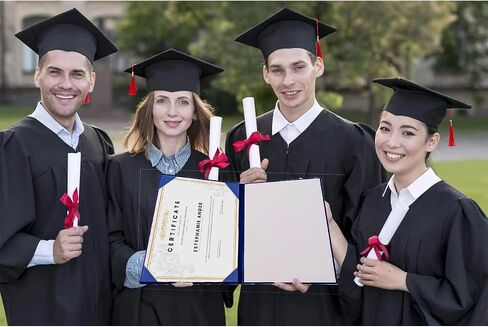 Smooth Leather Imprinted Diploma Cover for Graduation Certificate Holder Size in 8 1/2" x 11" (Tent Style) in Saudi Arabia