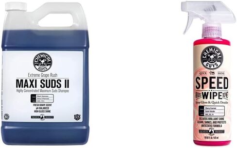 Chemical Guys CWS_101 Maxi-Suds II Foaming Car Wash Soap (Works with Foam Cannons/Guns or Bucket Washes) Safe for Cars, Trucks, Motorcycles, RVs & More, 128 fl oz (1 Gallon), Cherry Scent in Saudi Arabia