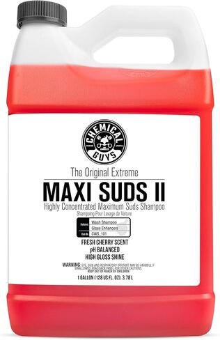 Chemical Guys CWS_101 Maxi-Suds II Foaming Car Wash Soap (Works with Foam Cannons/Guns or Bucket Washes) Safe for Cars, Trucks, Motorcycles, RVs & More, 128 fl oz (1 Gallon), Cherry Scent in Saudi Arabia