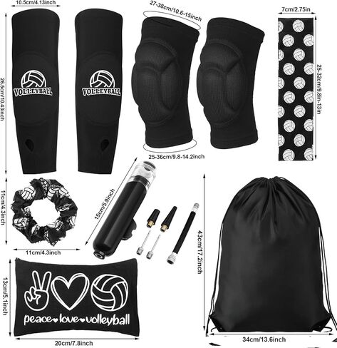 مجموعة مساعدة لمعدات تدريب الكرة الطائرة مكونة من 9 قطع من Hiboom تتضمن حزام تدريب الكرة الطائرة وأشرطة اليد ودعامات الذراع ودعامات الركبة وحبل الشعر وعصابة الرأس ومضخة الرباط وحقيبة المكياج وهدايا الكرة الطائرة للمبتدئين in Kuwait