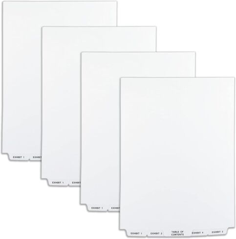 Avery Avery-Style Bottom Tab Dividers, 26-Tab, Legal Exhibit 1-25, 8.5 x11 Inches, White, 26 per Set (11378) in Saudi Arabia