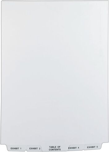 Avery Avery-Style Bottom Tab Dividers, 26-Tab, Legal Exhibit 1-25, 8.5 x11 Inches, White, 26 per Set (11378) in Saudi Arabia
