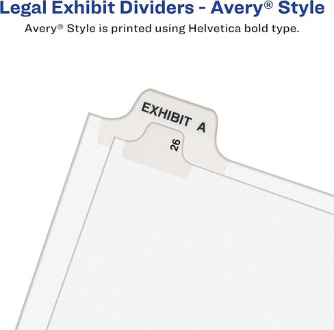 Avery Legal Dividers، مجموعات مرتبة قياسية، حجم الرسالة، علامات تبويب جانبية، مجموعة من 1-25 علامة تبويب (01330) in Saudi Arabia