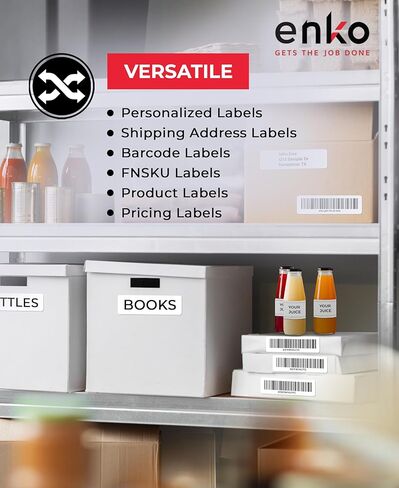 enKo Compatible for Dymo 30336 Labels (1" x 2-1/8") - 24 Rolls | 12,000 Labels for Dymo LabelWriter 450 Turbo Printer and 4XL - Blank White Direct Thermal Address, Shipping and Barcode Labels in Kuwait