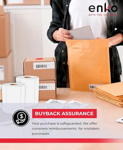 enKo Compatible for Dymo 30336 Labels (1" x 2-1/8") - 24 Rolls | 12,000 Labels for Dymo LabelWriter 450 Turbo Printer and 4XL - Blank White Direct Thermal Address, Shipping and Barcode Labels in Kuwait