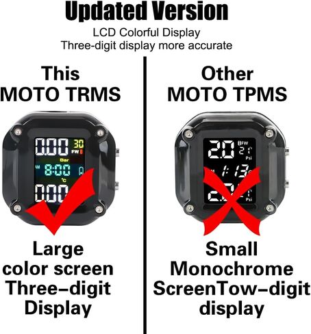 نظام تنبيه لمراقبة ضغط إطارات الدراجات النارية من ليبي، شاشة LCD، درجة حرارة إطار المحرك مع 2 مستشعر خارجي in Kuwait