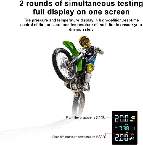 نظام تنبيه لمراقبة ضغط إطارات الدراجات النارية من ليبي، شاشة LCD، درجة حرارة إطار المحرك مع 2 مستشعر خارجي in Kuwait