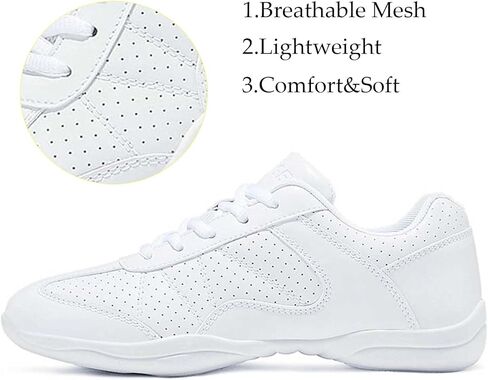 Girls Cheer Shoes White Dance Shoes Youth Lightweight Breathable Cheerleading Sneakers in Saudi Arabia