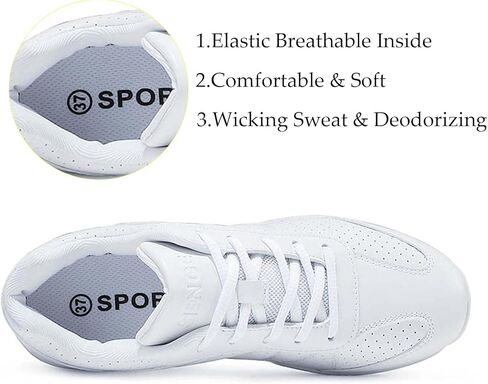 Girls Cheer Shoes White Dance Shoes Youth Lightweight Breathable Cheerleading Sneakers in Saudi Arabia