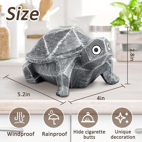 Ash Tray Outdoors/Indoors,Ashtray for Outside Patio、Porch Decor Home Cute Ashtray for Weed,Cool Turtle Ashtray with Lid Smell Proof, Resin Smokeless Ashtray for Cigarettes As Surprise Gift in Kuwait
