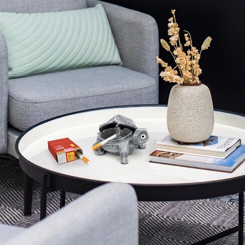 Ash Tray Outdoors/Indoors,Ashtray for Outside Patio、Porch Decor Home Cute Ashtray for Weed,Cool Turtle Ashtray with Lid Smell Proof, Resin Smokeless Ashtray for Cigarettes As Surprise Gift in Kuwait