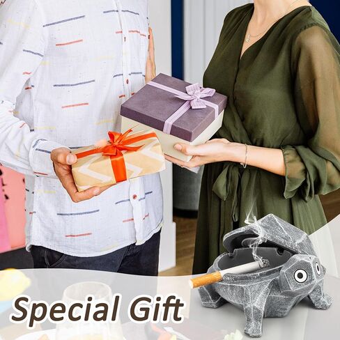 Ash Tray Outdoors/Indoors,Ashtray for Outside Patio、Porch Decor Home Cute Ashtray for Weed,Cool Turtle Ashtray with Lid Smell Proof, Resin Smokeless Ashtray for Cigarettes As Surprise Gift in Kuwait