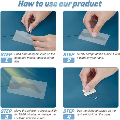 wumawu 3 pcs Windshield Crack Repair Kit, Automotive Glass Nano Repair Fluid Solution, Car Scratch Remover, Window Screen Repair Kit in Kuwait