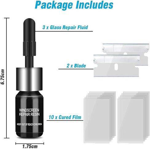 wumawu 3 pcs Windshield Crack Repair Kit, Automotive Glass Nano Repair Fluid Solution, Car Scratch Remover, Window Screen Repair Kit in Kuwait