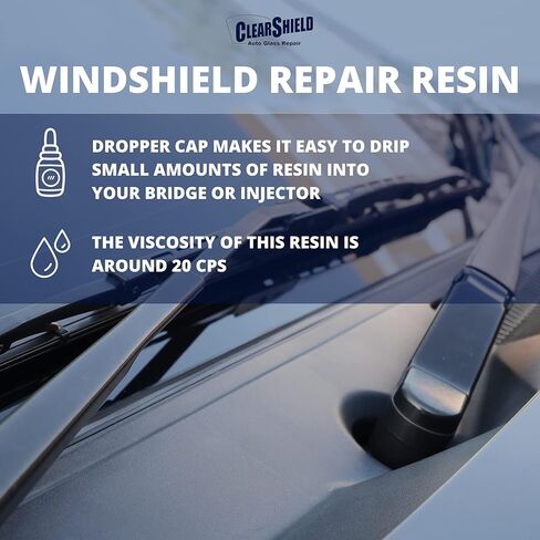 Clearshield Windshield Repair Resin - Auto Glass Repair Resin - Resin for Glass Scratch Repair - 1 Pack 30 ml Thin Resin in Saudi Arabia