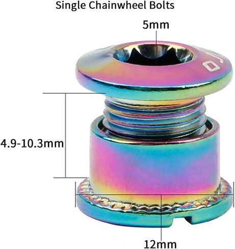 5 مجموعة من مسامير سلسلة واحدة M8 ومسامير فولاذية مناسبة لدراجات الطرق، والدراجات الجبلية، وBMX، وMTB (ملونة) in Kuwait