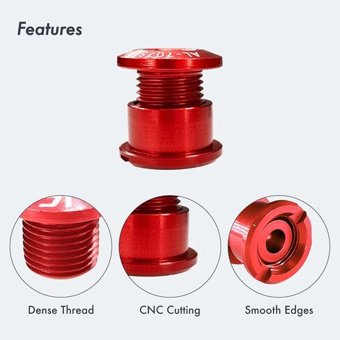 DJC Bike Chainring Bolts Aluminum 5pcs in Pack, with M5 hex Wrench and Install Tool Wrench (Aluminum Golden, Single Chainring Bolts) in Saudi Arabia