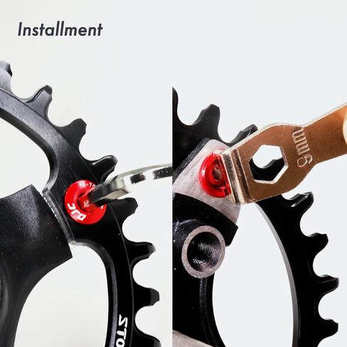 DJC Bike Chainring Bolts Aluminum 5pcs in Pack, with M5 hex Wrench and Install Tool Wrench (Aluminum Golden, Single Chainring Bolts) in Saudi Arabia