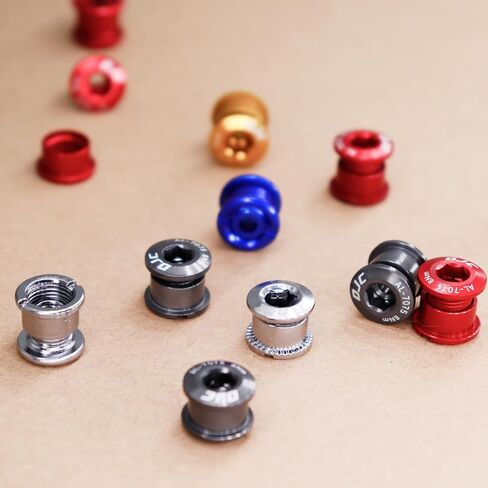 DJC Bike Chainring Bolts Aluminum 5pcs in Pack, with M5 hex Wrench and Install Tool Wrench (Aluminum Golden, Single Chainring Bolts) in Saudi Arabia