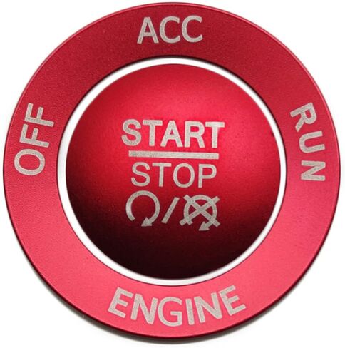 Push Start Stop Button Cover Trim for 2015-2021 Dodge Challenger Dodge RAM 1500 Dodge Charger, Aluminum Alloy, Red in Saudi Arabia