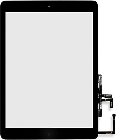 لجهاز iPad Air 1st (A1474 A1475 A1476) قطع غيار شاشة تعمل باللمس مجموعة زجاجية رقمية مع زر الصفحة الرئيسية، حامل الكاميرا، لاصق مثبت مسبقًا ومجموعة أدوات احترافية (أسود) in Kuwait