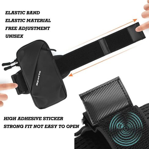 Phone Armband Sleeve for Running Phone Arm Bands with Workout - Fits Phone and Android - Phone Use for Running, Workout Walking Gym, Hiking, Biking (Black) in Saudi Arabia