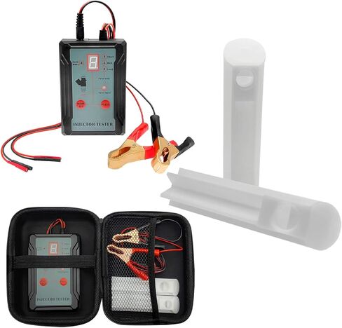Upgraded Fuel Injector Tester and Cleaner Kit with 2 Adapters, 8 Pulse, 12V/5V Output Power Modes - DIY Cleaning Tool with Short Circuit Protector - Test Two Fuel Injectors Simultaneously in Saudi Arabia