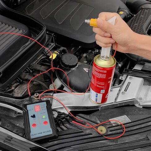 Upgraded Fuel Injector Tester and Cleaner Kit with 2 Adapters, 8 Pulse, 12V/5V Output Power Modes - DIY Cleaning Tool with Short Circuit Protector - Test Two Fuel Injectors Simultaneously in Saudi Arabia