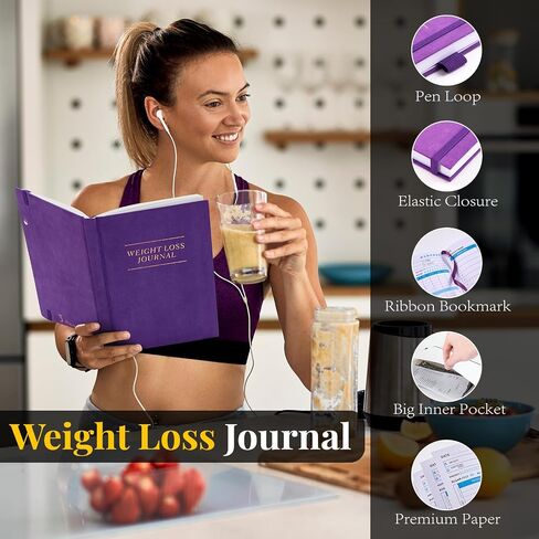 Food Journal, Weight Loss Journal for Women, Food Diary to Track Meals, A5 Size Calories Counter Book, 180 Days Diet Wellness Planner for Healthier Lifestyle -Green in Saudi Arabia
