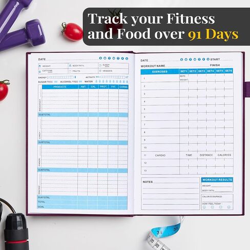 Food Journal, Weight Loss Journal for Women, Food Diary to Track Meals, A5 Size Calories Counter Book, 180 Days Diet Wellness Planner for Healthier Lifestyle -Green in Saudi Arabia