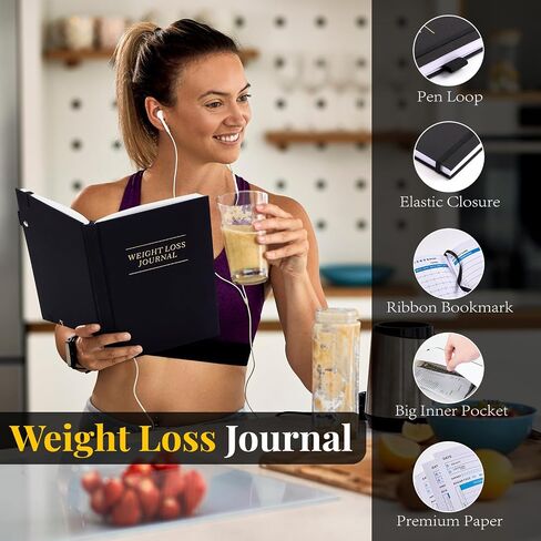 Food Journal, Weight Loss Journal for Women, Food Diary to Track Meals, A5 Size Calories Counter Book, 180 Days Diet Wellness Planner for Healthier Lifestyle -Green in Saudi Arabia