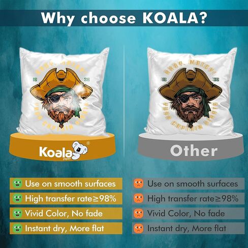 Koala Sticky Sublimation Paper 8.5x11 inches for Heat Transfer DIY Gift Effortlessly Print, Transfer, and Preserve Your Unique DIY Designs with Vibrancy and Durability 100gsm 100 sheets in Saudi Arabia