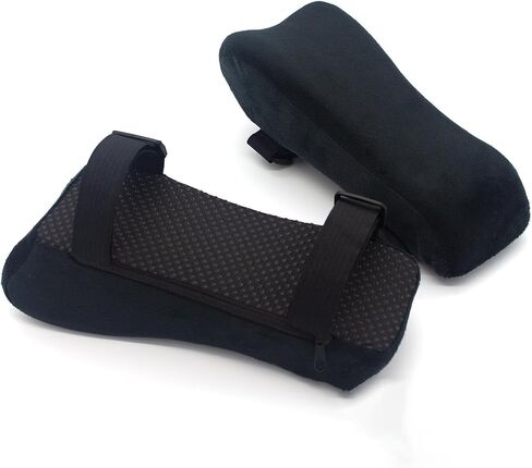 وسادات ذراع من الصوف مريحة للغاية - تخفف من آلام الأذرع للمكتب والألعاب والدراسة - وسادة ناعمة سوداء لمساند ذراع كرسي المكتب - رمادي in Kuwait