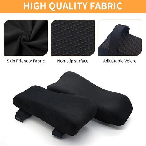 وسادات ذراع من الصوف مريحة للغاية - تخفف من آلام الأذرع للمكتب والألعاب والدراسة - وسادة ناعمة سوداء لمساند ذراع كرسي المكتب - رمادي in Kuwait