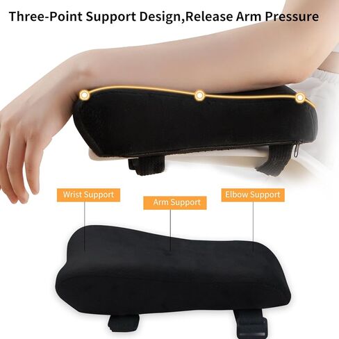 وسادات ذراع من الصوف مريحة للغاية - تخفف من آلام الأذرع للمكتب والألعاب والدراسة - وسادة ناعمة سوداء لمساند ذراع كرسي المكتب - رمادي in Kuwait