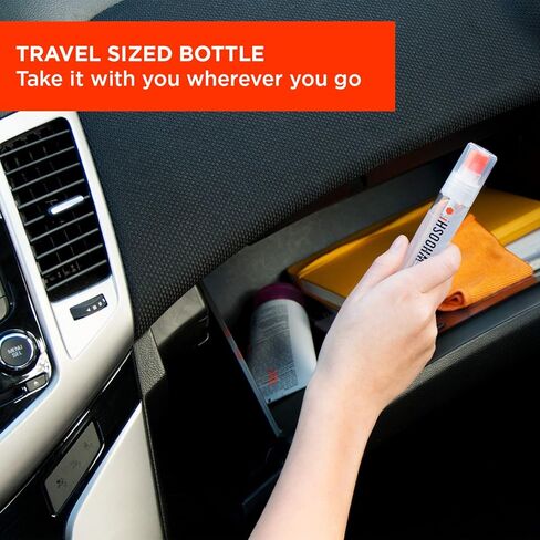 ووش! بخاخ ومسح منظف الشاشة - 1 أونصة سائلة + 1 قطعة قماش تنظيف من الألياف الدقيقة - منظف عدسات بحجم مناسب للسفر للسيارة والكمبيوتر والكمبيوتر المحمول وأجهزة iPad وMacBook والهاتف والساعة والنظارات - مجموعة أدوات التنظيف الإلكترونية in Kuwait