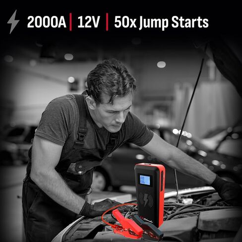 Schumacher Electric SL1639 Lithium Portable Power Pack Jump Starter Car, Motorcycle, Truck, Boat Batteries, 1000 Amps,12 Volt +SL235R Rechargeable Work Light-180° Adjustable Base Dimmer Switch LEDs in Saudi Arabia