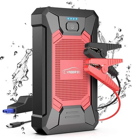 YABER Car Jump Starter 1500A بطارية السيارة المحمولة Jump Starter (7.0 لتر غاز/5.5 لتر ديزل) صندوق قفز بطارية 12 فولت مع كابلات القفز الآمنة الذكية، مصباح يدوي LED، حجم صغير in Kuwait