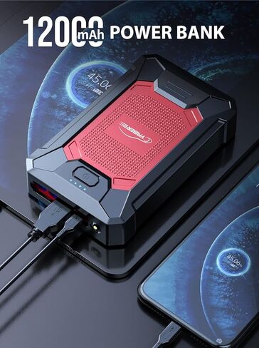 YABER Car Jump Starter 1500A بطارية السيارة المحمولة Jump Starter (7.0 لتر غاز/5.5 لتر ديزل) صندوق قفز بطارية 12 فولت مع كابلات القفز الآمنة الذكية، مصباح يدوي LED، حجم صغير in Kuwait