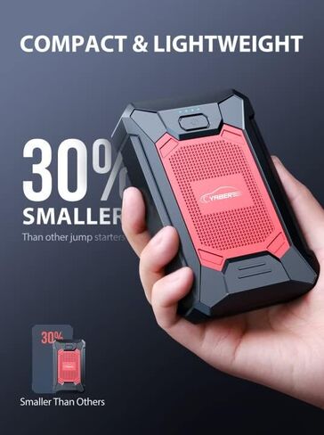 YABER Car Jump Starter 1500A بطارية السيارة المحمولة Jump Starter (7.0 لتر غاز/5.5 لتر ديزل) صندوق قفز بطارية 12 فولت مع كابلات القفز الآمنة الذكية، مصباح يدوي LED، حجم صغير in Kuwait