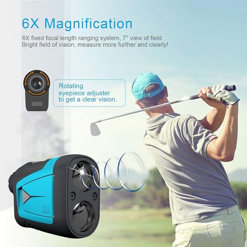 Mileseey Professional Laser Golf Rangefinder 660 ياردة مع تعويض المنحدر، دقة ± 0.55 ياردة، قفل سارية العلم السريع، تكبير 6X، قياس المسافة/الزاوية/السرعة للجولف والصيد in Kuwait