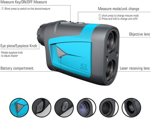 Mileseey Professional Laser Golf Rangefinder 660 ياردة مع تعويض المنحدر، دقة ± 0.55 ياردة، قفل سارية العلم السريع، تكبير 6X، قياس المسافة/الزاوية/السرعة للجولف والصيد in Kuwait