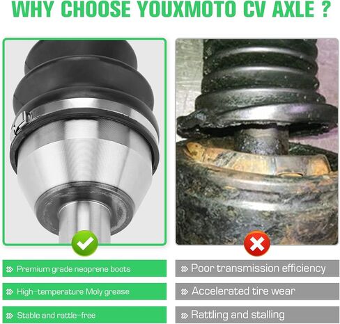 Youxmoto Rear CV Axle for Polaris Sportsman 400/500 HO/ 600/700-2003 2004 2005, Rear Left/Right Axles For 2005 Polaris Sportsman 800 EFI / MV7, 1380240 1380197 in Saudi Arabia