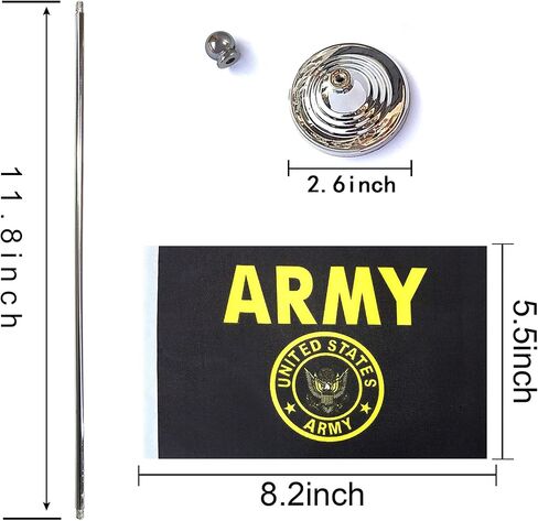 LoveVC US Army Gold Crest علم مكتب صغير صغير للولايات المتحدة الأمريكية أعلام طاولة مكتب عسكري مع قاعدة حامل، عبوتان in Kuwait
