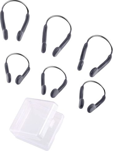 مشابك الأنف الواقية للتدريب على السباحة من جوفيتيك للبالغين والأطفال والمبتدئين في السباحة، مقاسين (رمادي، 6 قطع) in Kuwait